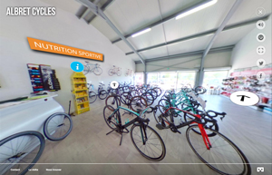 Image extraite de la visite virtuelle 360° du magasin Albret Cycles