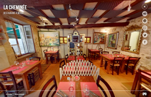 Image extraite de la visite virtuelle 360° du restaurant La Cheminée